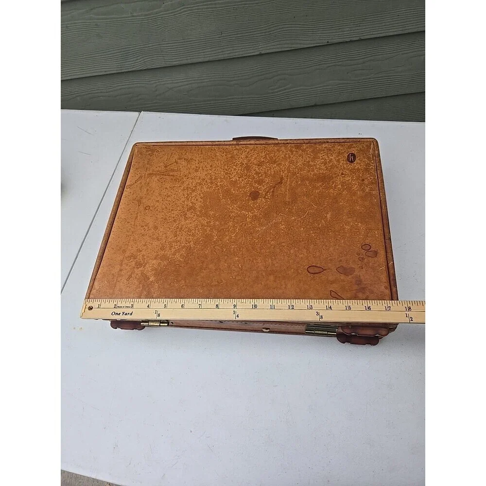 Vintage Hartmann briefcase leather attache tan brown classic business